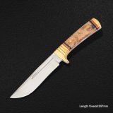 Fixed Blade Knife with Wooden Handle (#3936)