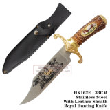 Hunting Knives Tactical Knives Fixed Blade with Leather Plastic Handle 33cm HK162e