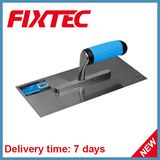 Fixtec Hand Tool Hardware Carbon Steel Plastering Trowel with Soft Grip Plastic Handle