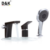 High Quality Hot Sale Brass Material Chrome and Black 3-Hole Bathtub Mixer Faucet