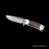 Fixed Blade Knife with Deer Horn Handle (#3714)
