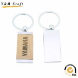 Wholesale Rectangle Wooden Metal Keychain with High Quality