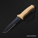 Fixed-Blade Knife with Rubber Handle (#3776)