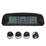 Solar Powered TPMS Tyre Pressure Monitoring System LCD 4 External Sensors Cars