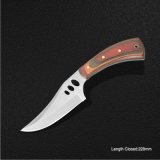 Fixed-Blade Knife with Wooden Handle (#31041)