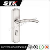 Zinc Handle on Door Plate (Deburing, Chrome Plated)
