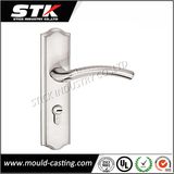 Zinc Handle on Door Plate (Deburing, Chrome Plated)