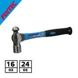 Fixtec High-Quality Carbon Steel Ball Pein Hammer with Fiber Handle