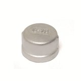 Stainless Steel Pipe Fitting SS304 BSPT NPT Thread Screw Round Cap 1inch