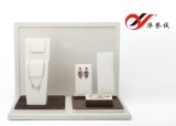 Fashion White with Coffee Suede Jewelry Display Set