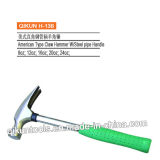 H-138 Construction Hardware Hand Tools American Type Claw Hammer with Steel Pipe Handle