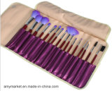 16 PCS Makeup Tools Cosmetic Brush Set with Purple PU Bag
