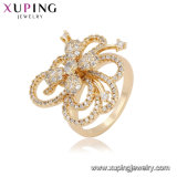 14889 Luxury Jewelry Elegant Diamond Zircon Ring, Latest 18K Gold Color Ring Designs for Girls