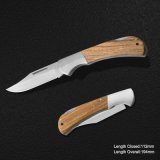 Folding Knife with Wooden Handle (#3990)