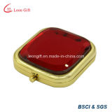 Luxury Red Diamond Golden Makeup Pocket Mirror