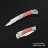 Mini Folding Knife with Wooden Handle (#3842)