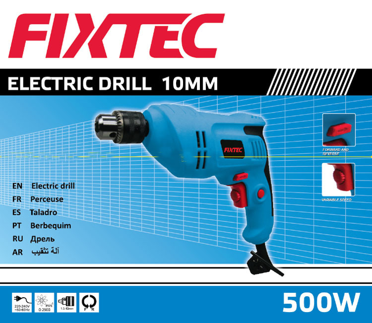 Fixtec 500W Hand Electric Drill Machine Electric Drill