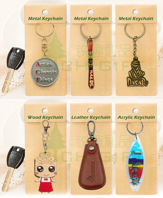 Promotional Wholesale Custom Logo Metal Keychain /Leather Keychain/PVC Key Chain