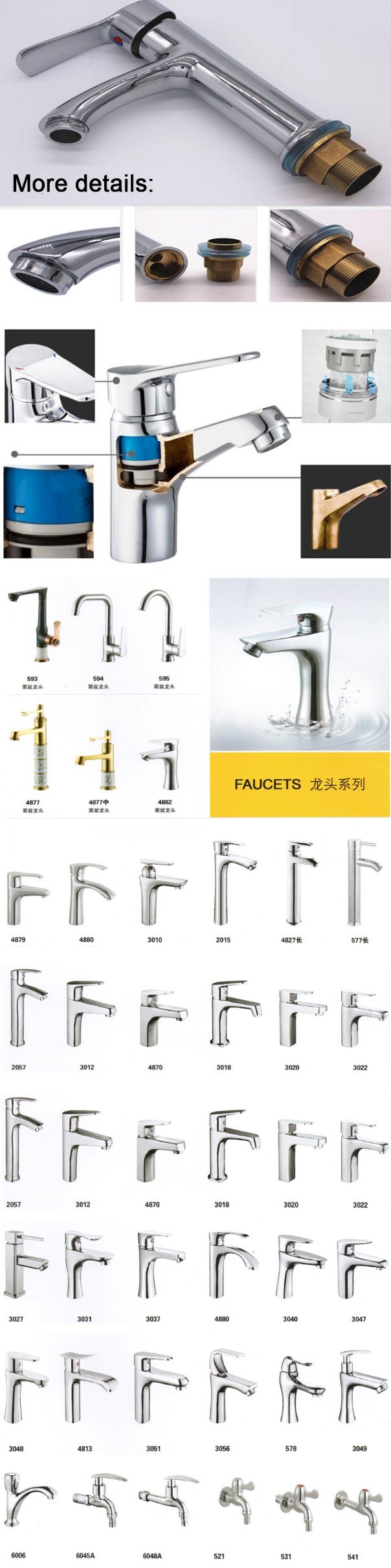 Discount and Commercial Chrome Brass Kitchen Faucets for Sale