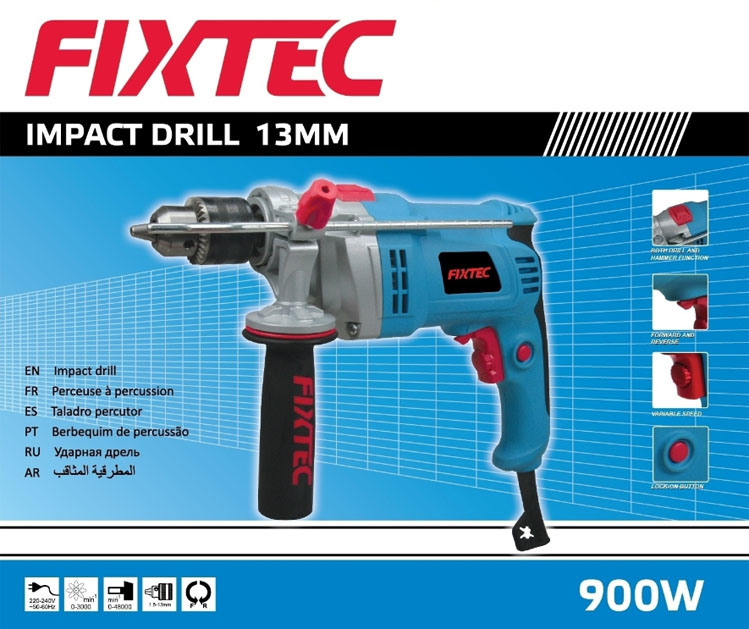 Fixtec Power Tool 900W 16mm Impact Drill (FID90001)