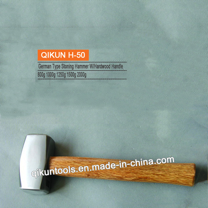 H-50 Construction Hardware Hand Tools Hardwood Handle German Type Stoning Hammer