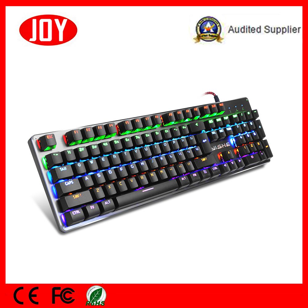 Blue Switch Metal Panel Gaming Wired USB Keyboard
