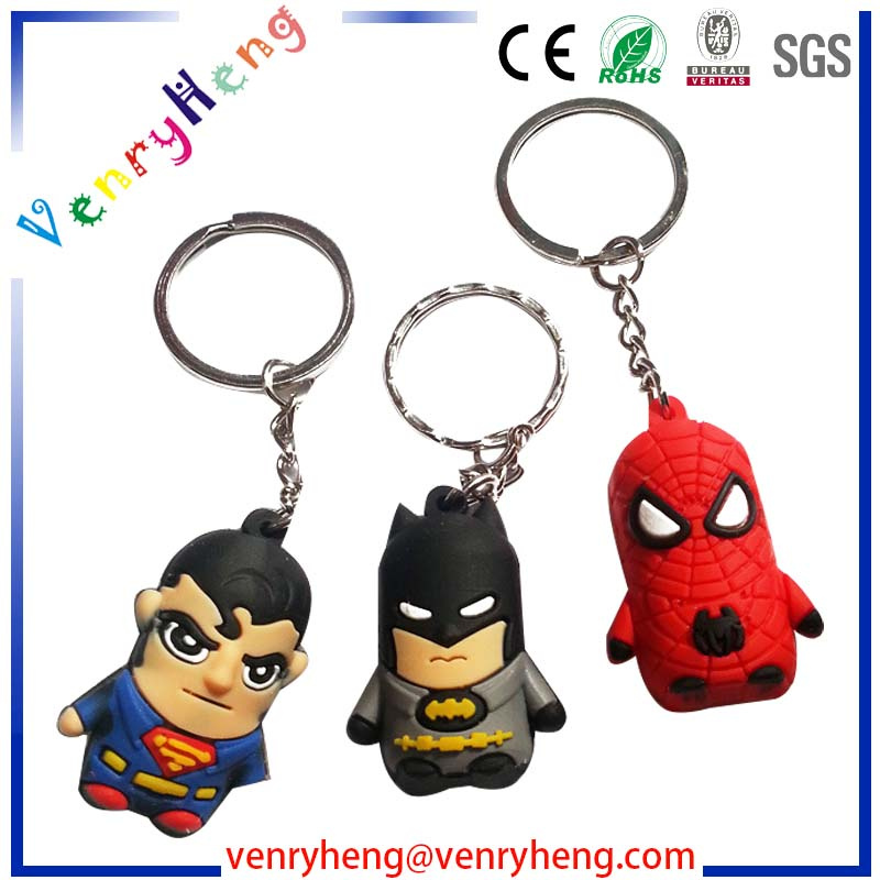 Promotional 3D Customized Cartoon PVC Rubber Keychain