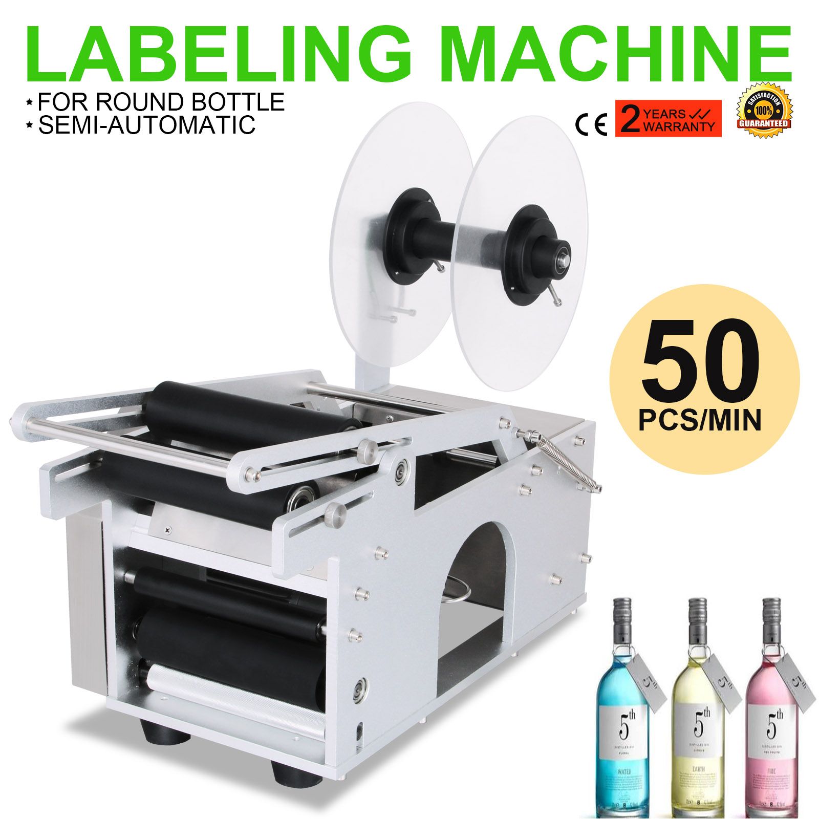 Electrical Mt-50 Semi-Automatic Round Bottle Labeling Machine