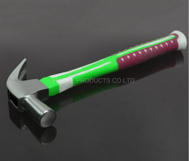 British Type Claw Hammer with Three Colors Rubber Handle