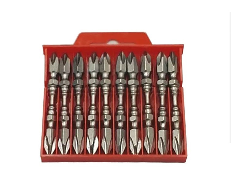 10PCS Industrial Grade Double Magnetic Philips Screwdriver Bits Set (JL-SBDM10)