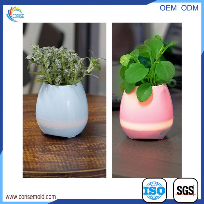 Smart Music Flowerpot Plastic Bluetooth Speaker Flowerpot with LED