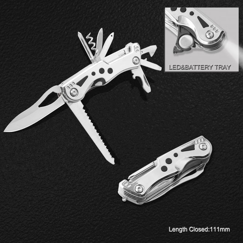 High Quality Multi Function Pocket Knife with LED Flashlight