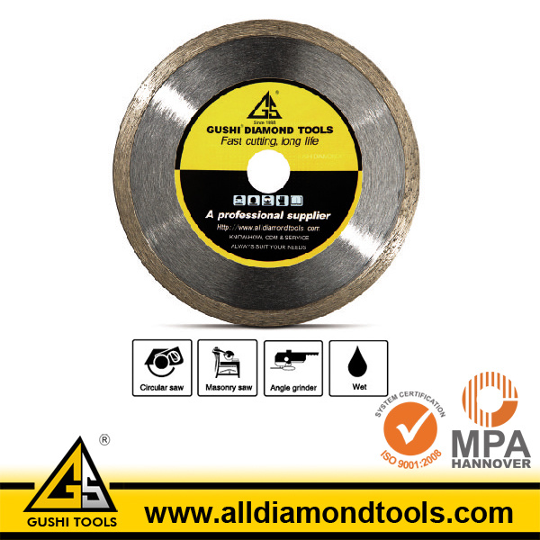 Diamond Continuous Rim Saw Blade - Wet Cutting