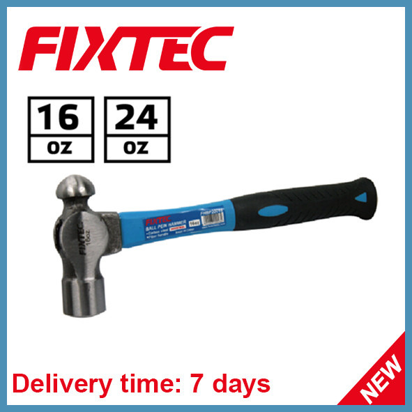 Fixtec Handtools 16oz Ball Pein Hammer with Fiberglass Handle