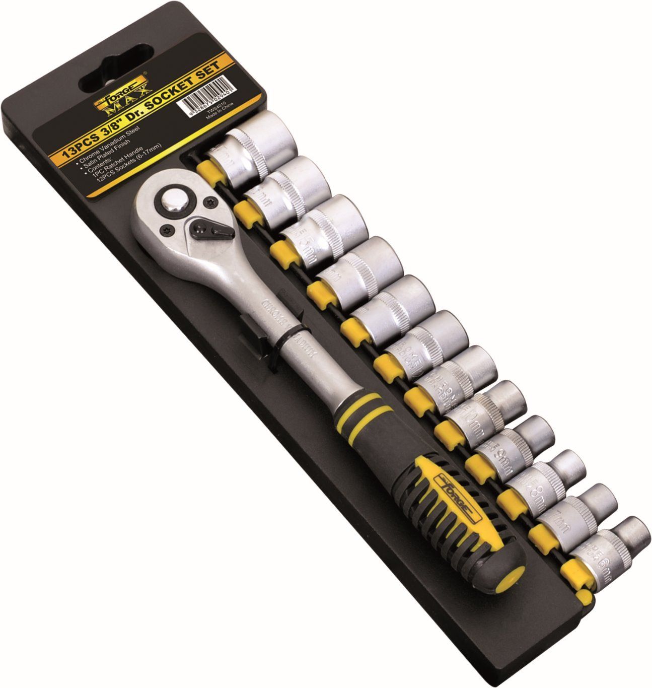 Hand Tools 13PCS Cr-V Steel Satin Chrome Plated 3/8