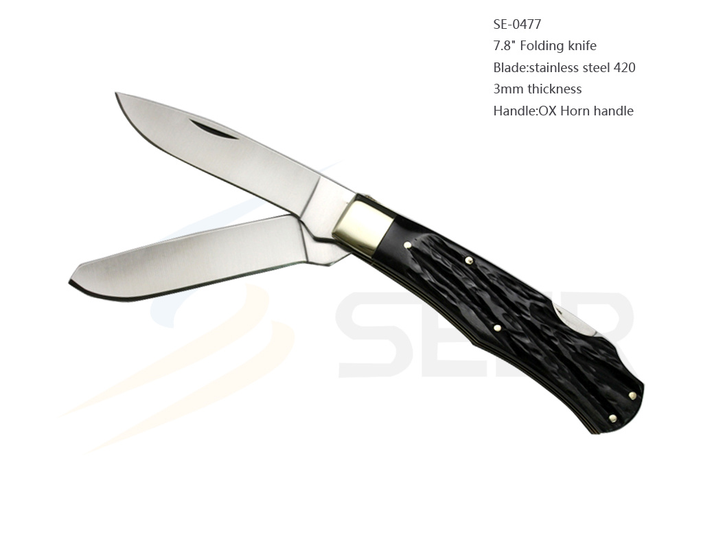 Ox Horn Handle Double Blades Knife (SE-0477)