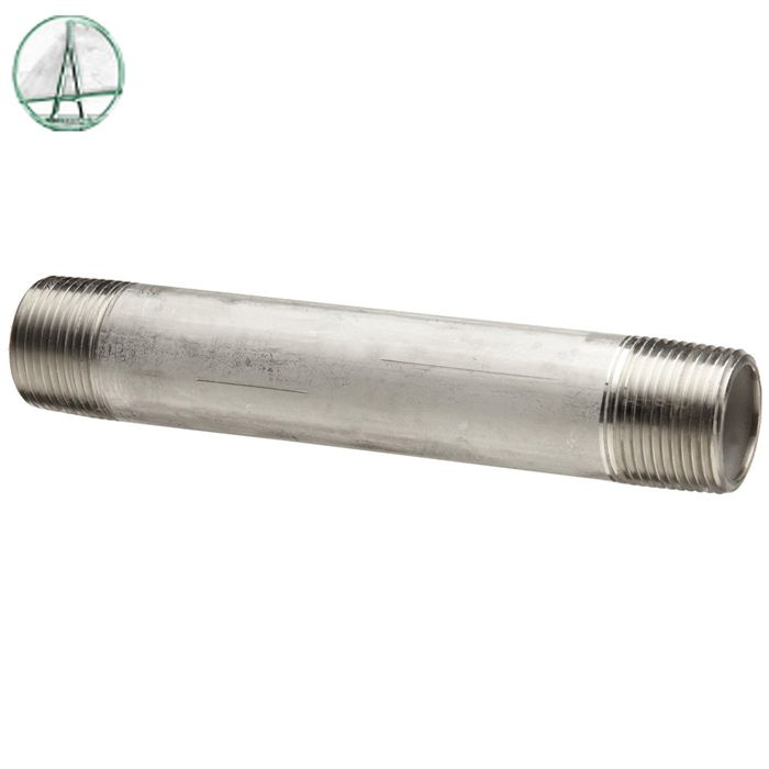 BS 21 NPT Threaded Hot Dipped Galvanized Steel Pipe Nipple