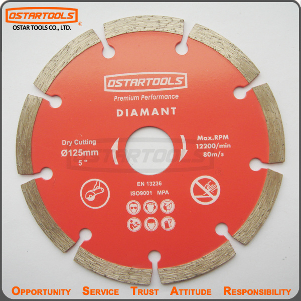125mm Dry Diamond Segment Saw Blade for Marble, Granite, Concrete