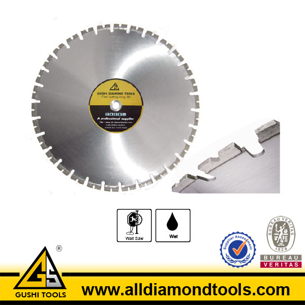 Segmented Saw Blade for Wet Cutting Cured Concrete