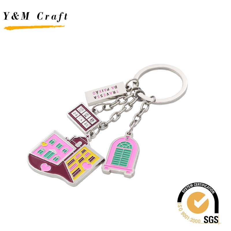 Lovely Colourful Home Keyring, House Model Keychain for Gift