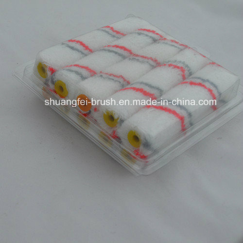 Mini Acrylic Paint Roller (red & grey stripe white base)