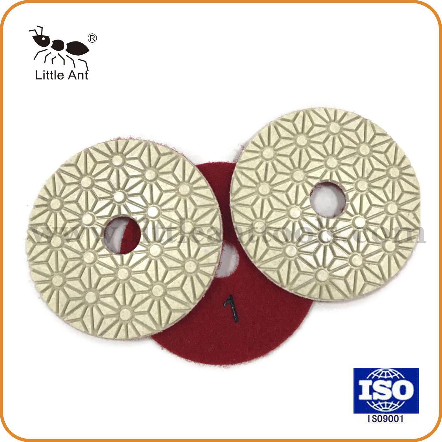 3 Step Diamond Polishing Pad Flower Design Wet Used Diamond Tool for Granite Marble Floor etc.