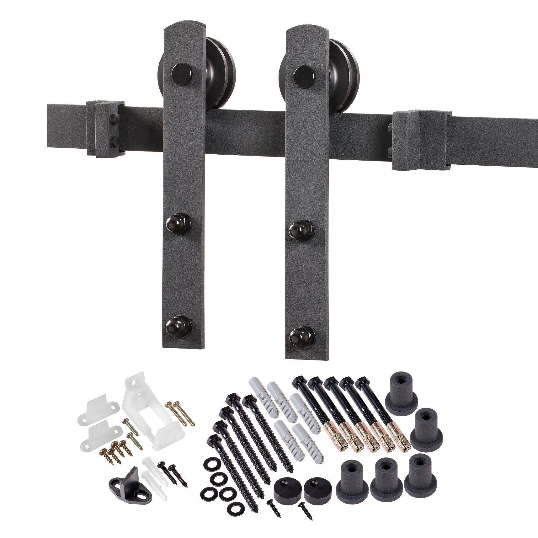Sliding Barn Door Hardware Kit, Heavy Duty Industrial Sliding Barn Door Close Hardware
