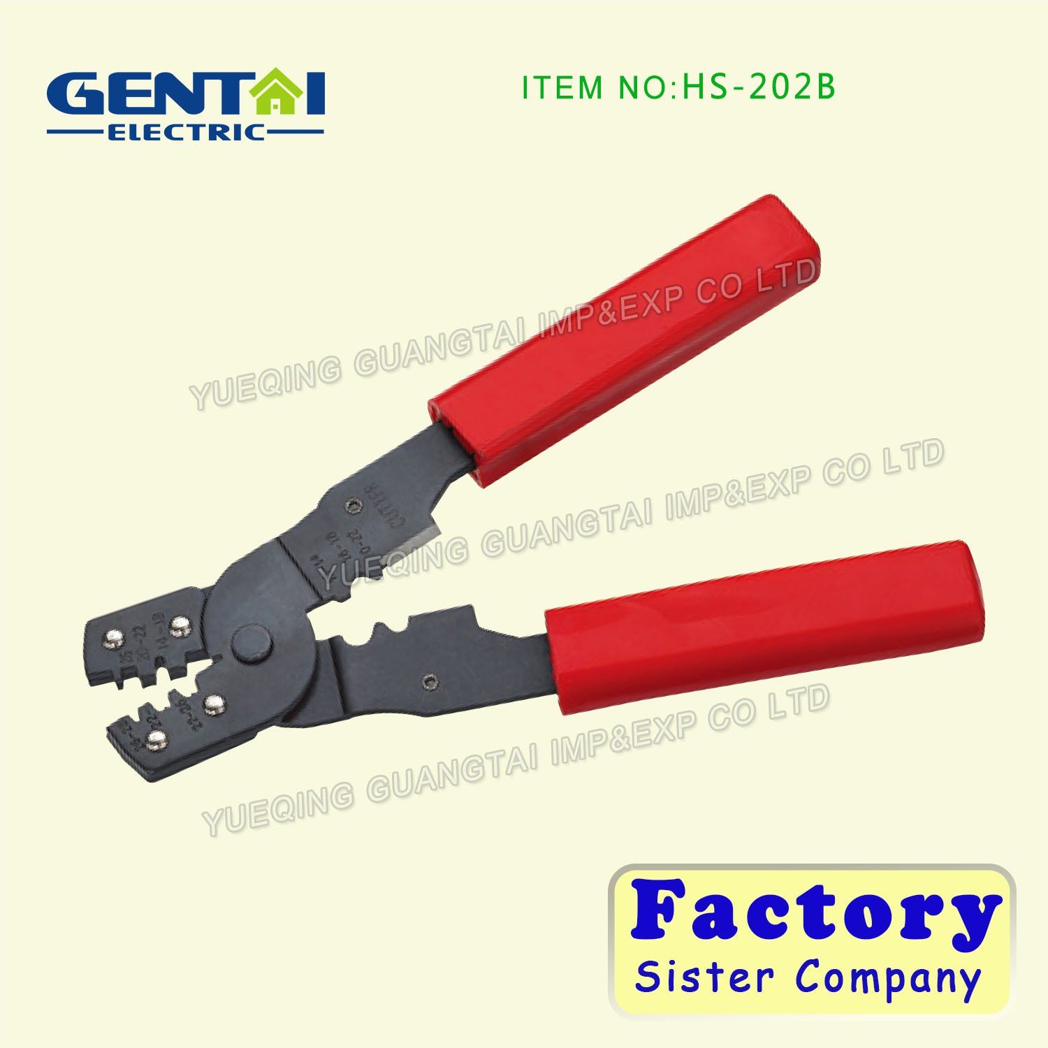 HS-202b Multi-Functional Crimping Plier for Non-Insulated Terminals and Cutting Wires