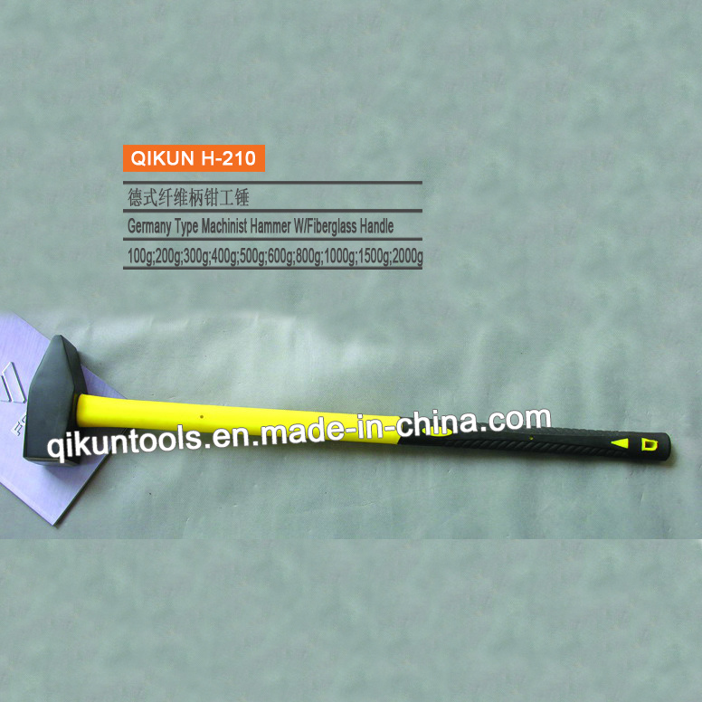 H-210 Construction Hardware Hand Tools Germany Type Machinist's Hammer with Fiberglass Handle