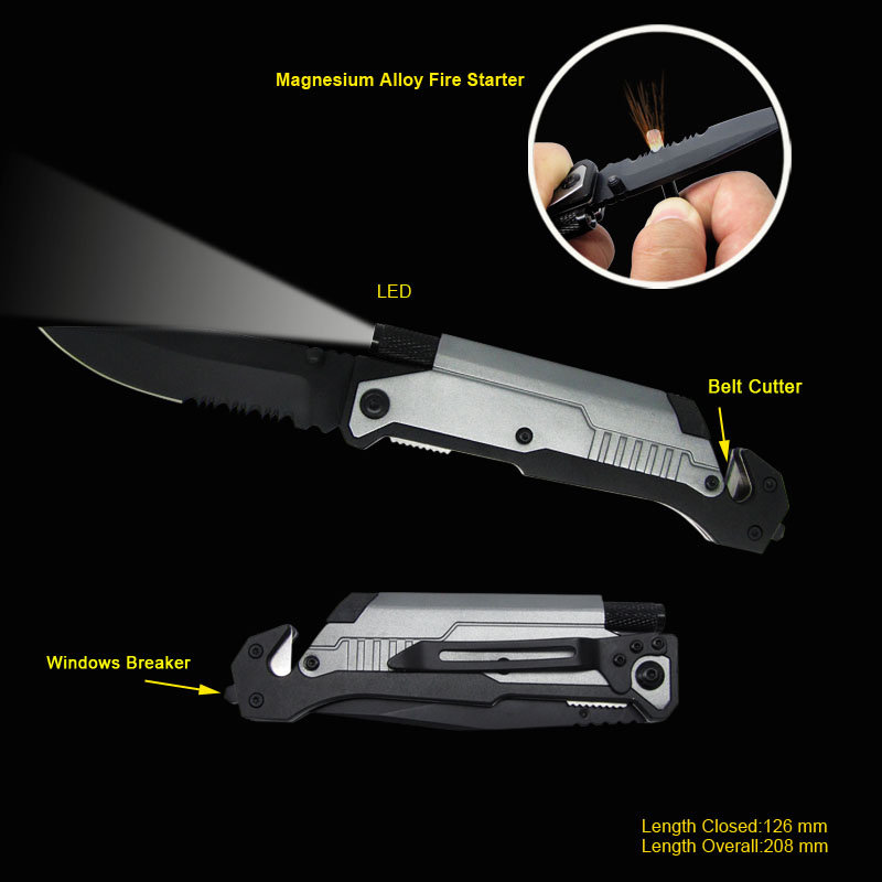 Survival Knife With LED Flashlight (#3486)