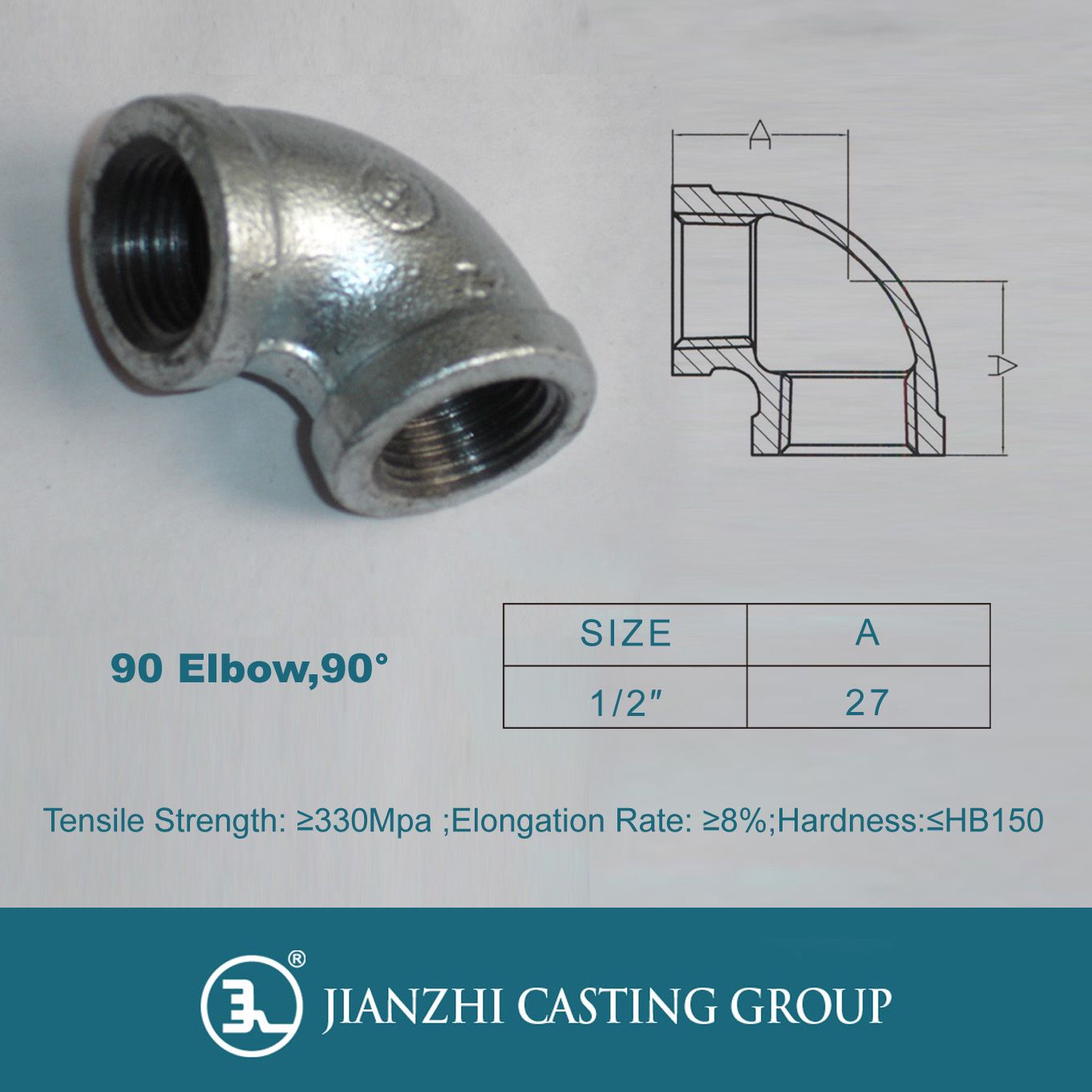 Malleable Iron 90 Degree Elbow