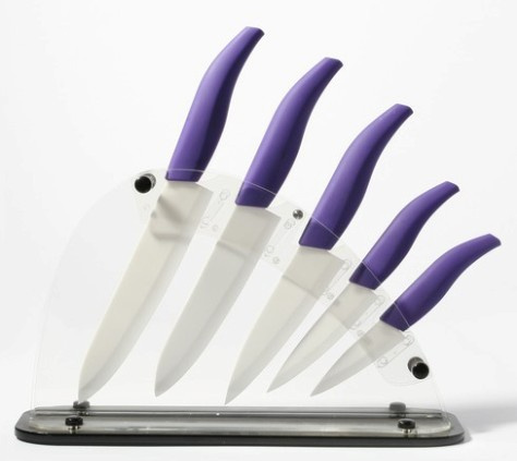 Kitchen Utensils 5sets Ceramic Knife with Knife Rack