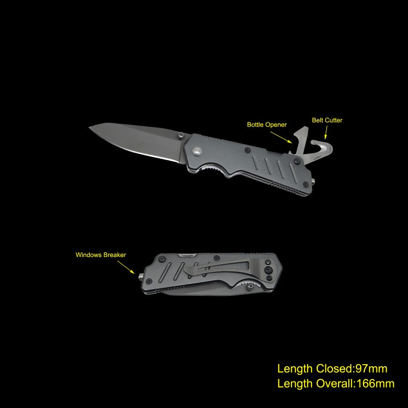 Survival Knife with Belt Cutter and Window Breaker (#3670-717)