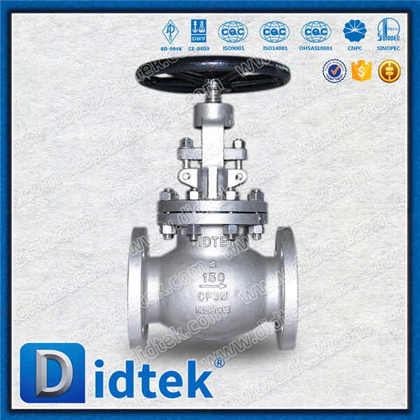 Didtek ANSI CF3m BS1873 Cast Steel Rising Stem Shut off Industrial Globe Valve